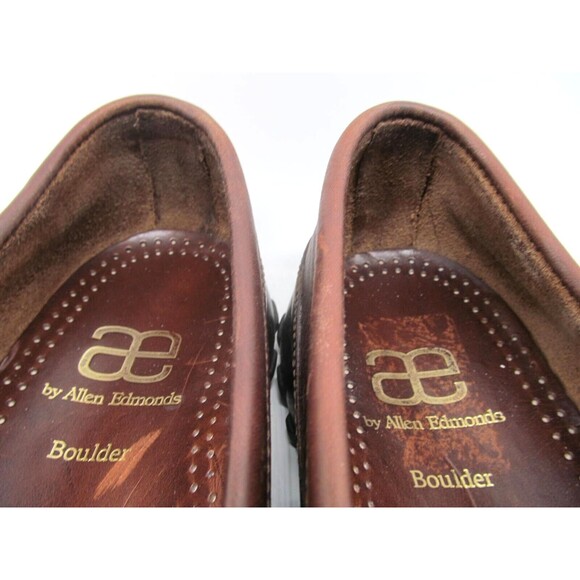 Allen Edmonds Boulder  Brown Leather Moc Toe Loafers Mens Size US 9.5 D main image 14